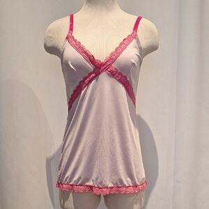 Midnight Coco Pink Lace Trim Women's Camisole